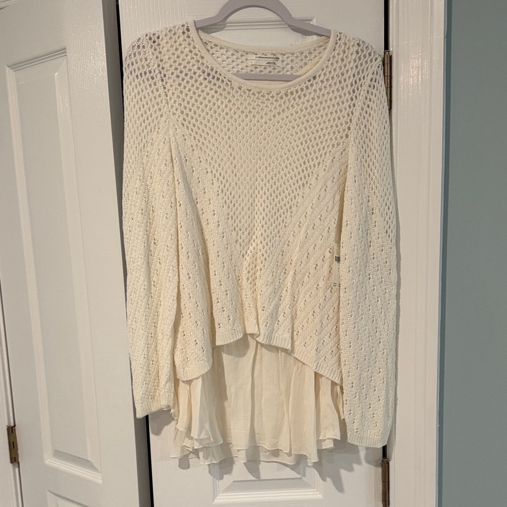 Anthropologie Cream Knit Top